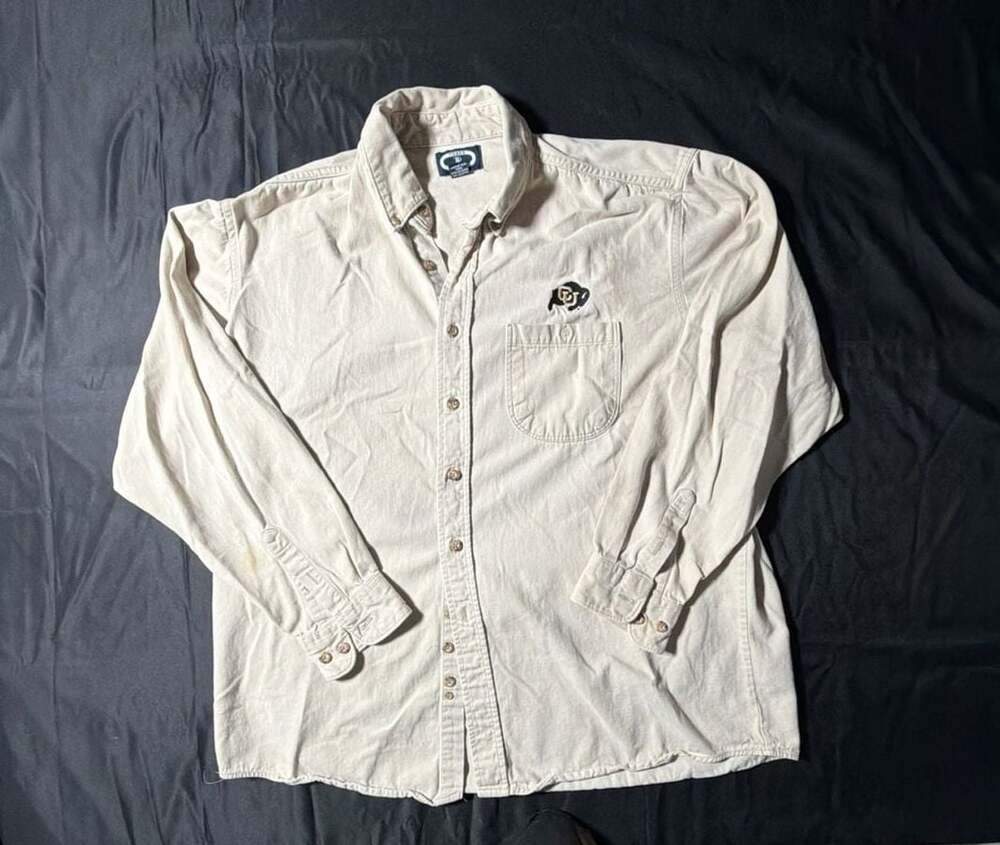 Three Rivers Colorado Buffaloes CU Embroidered Long Sleeve Button Down Shirt